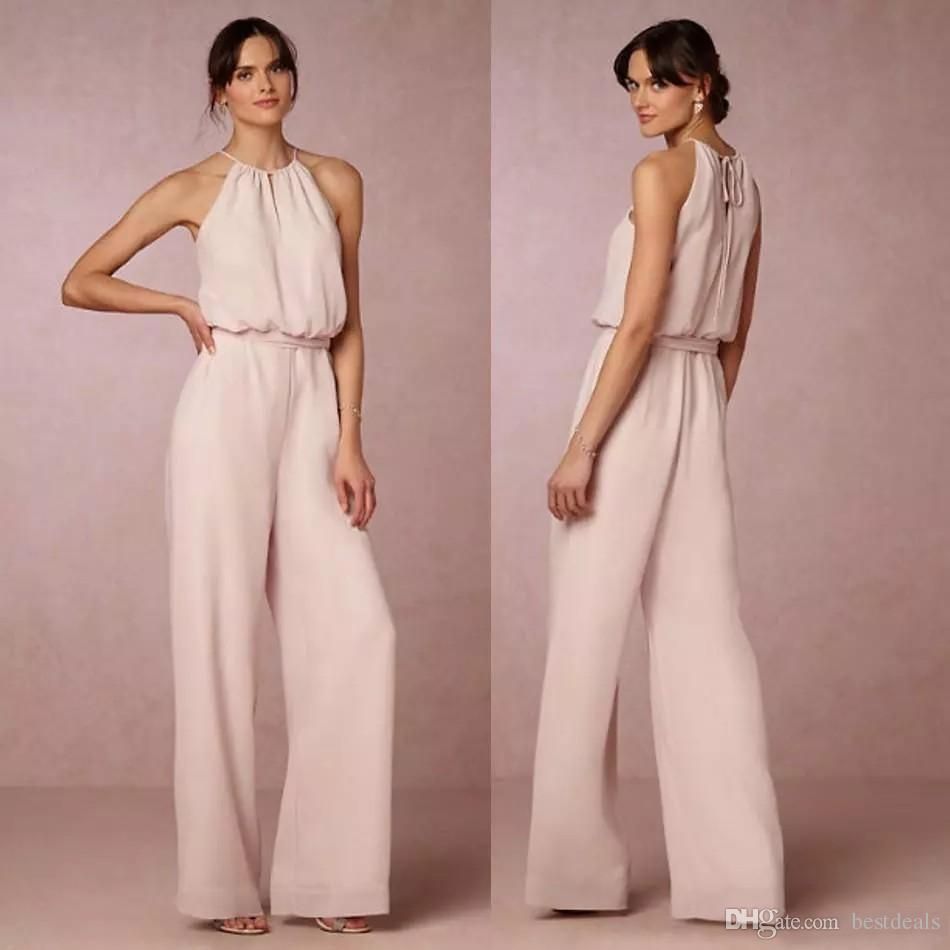 Pink jumpsuit wedding guest store