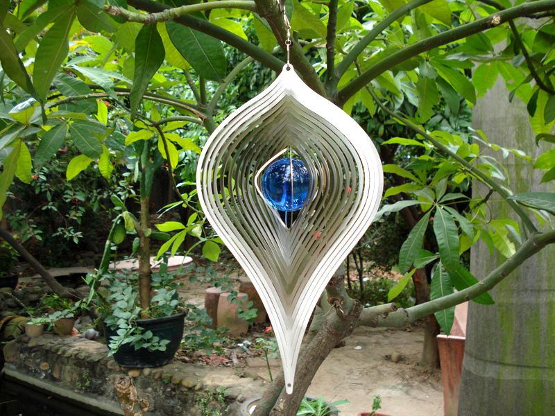 2020 Gazing Tear Drop Stainless Steel Wind Spinner Home Garden With