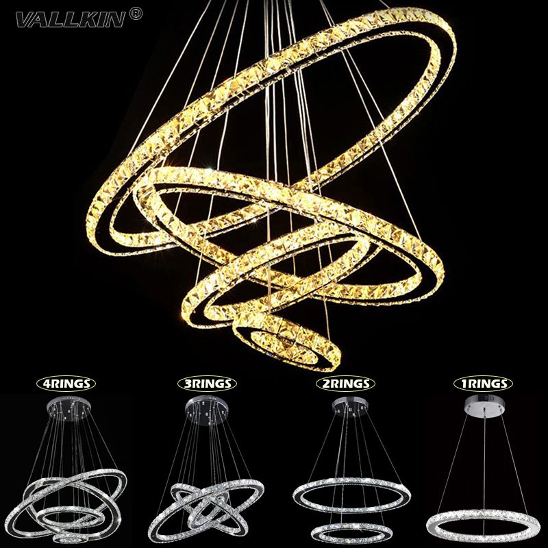 Modern Led Crystal Chandeliers Pendant Lights Ceiling Hanging Modern Led Crystal Chandeliers Pendant Lights Ceiling Hanging Lighting Fixtures With Ac110 240v Smd Round Ring Diamond Vallkin Outdoor