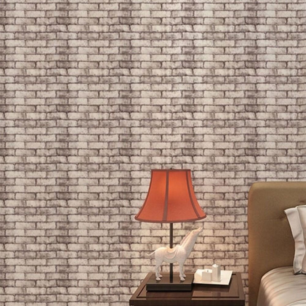 Wholesale1 Roll 3D Brick Wall Wallpaper Natural Embossed Home Decor TV