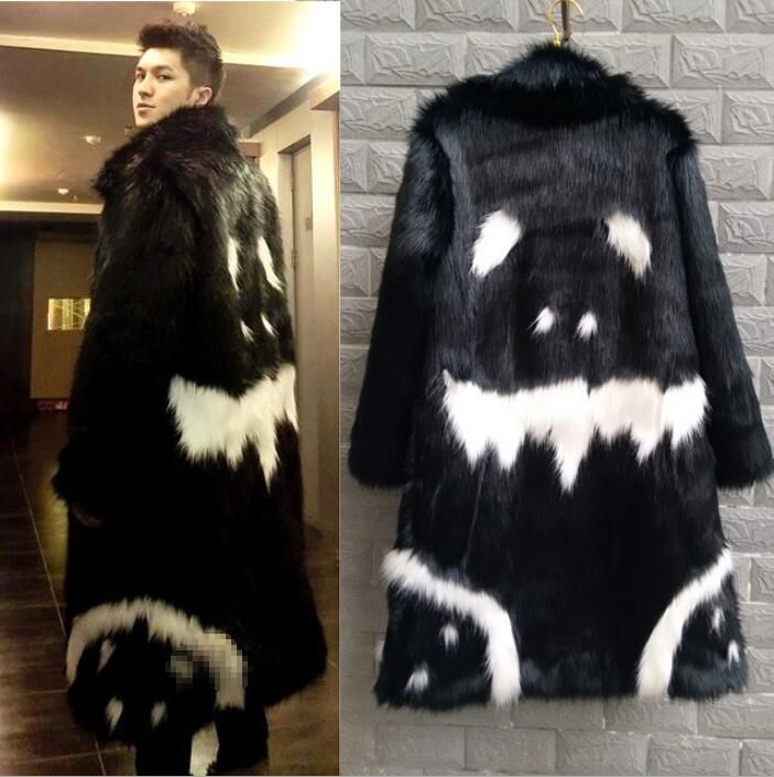 black and white fur jacket