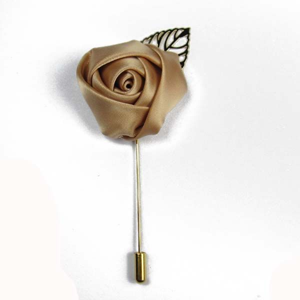 ! satin rosettes flowers gold stick pins Boutonniere Sticks Brooch Pin Suits Clothing Accessoriessory