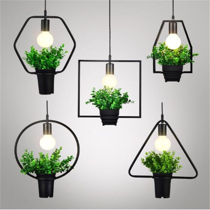 Creative Iron Retro Plant Pendant Light American Style Restaurant Creative Iron Retro Plant Pendant Light American Style Restaurant Art Living Room Simple Nordic Lights Seeded Glass Bathroom