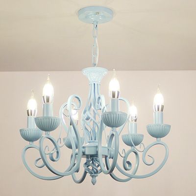 Multiple Chandelier Modern White Pink Blue Candle Iron Children S See Larger Image