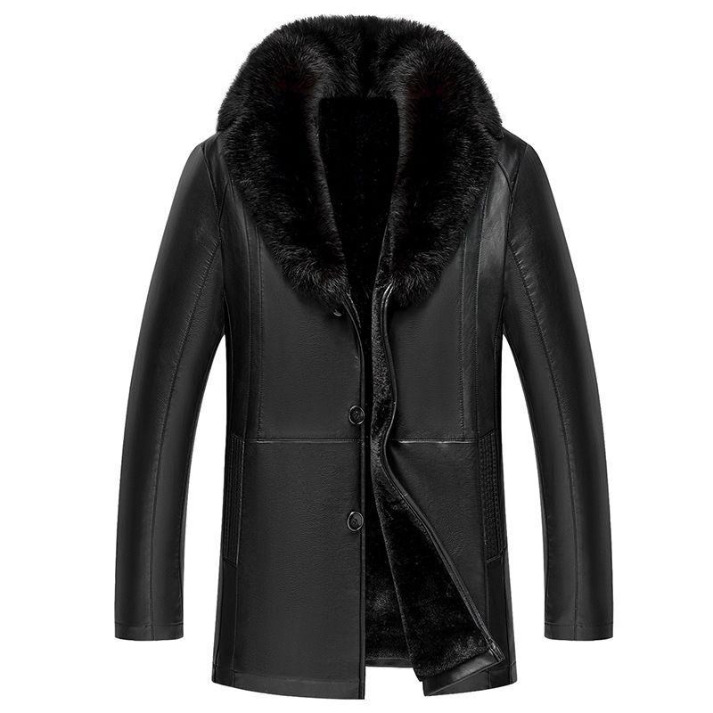 2018 Shearling Jacket Men Fur Coats Winter Leather Jackets Snow 2018 Shearling Jacket Men Fur Coats Winter Leather Jackets Snow Clothes Warm Outwear Overcoat Thick Tops Real Collar Plus Size Outdoor From