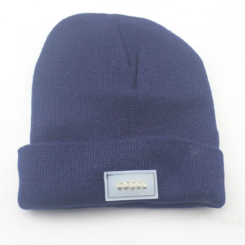 2021 5 LED Knit Cap Lighted Cap Hat Winter Warm Beanie Angling Hunting