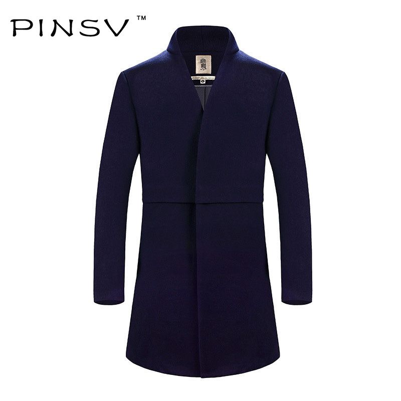 Großhandels PINSV Männer langen Trenchcoat Mode dicken Wollmantel Winter Mantel Stehkragen Männer Design Marke Jacke männliche Kleidung Großhandels PINSV Männer langen Trenchcoat Mode dicken Wollmantel Winter Mantel Stehkragen Männer Design Marke Jacke männliche Kleidung