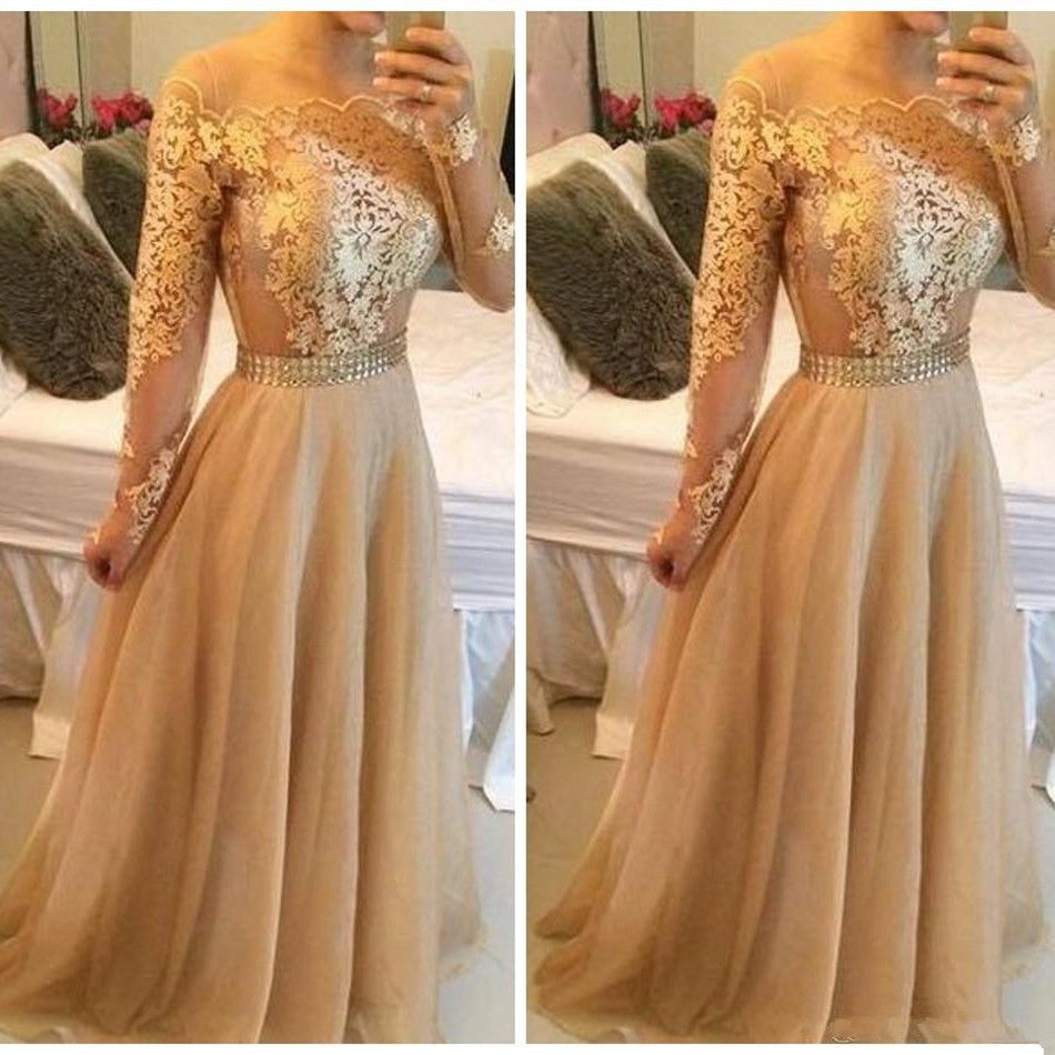 off shoulder gold gown