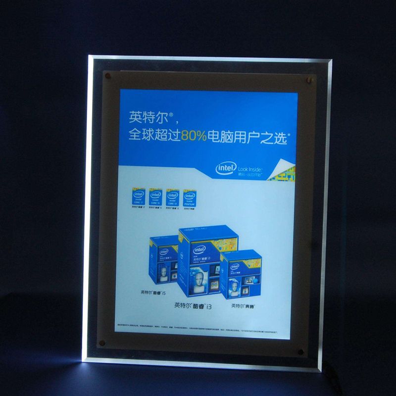 2019 60*80cm Retail Store Poster Display Panel With Acrylic Panel LED