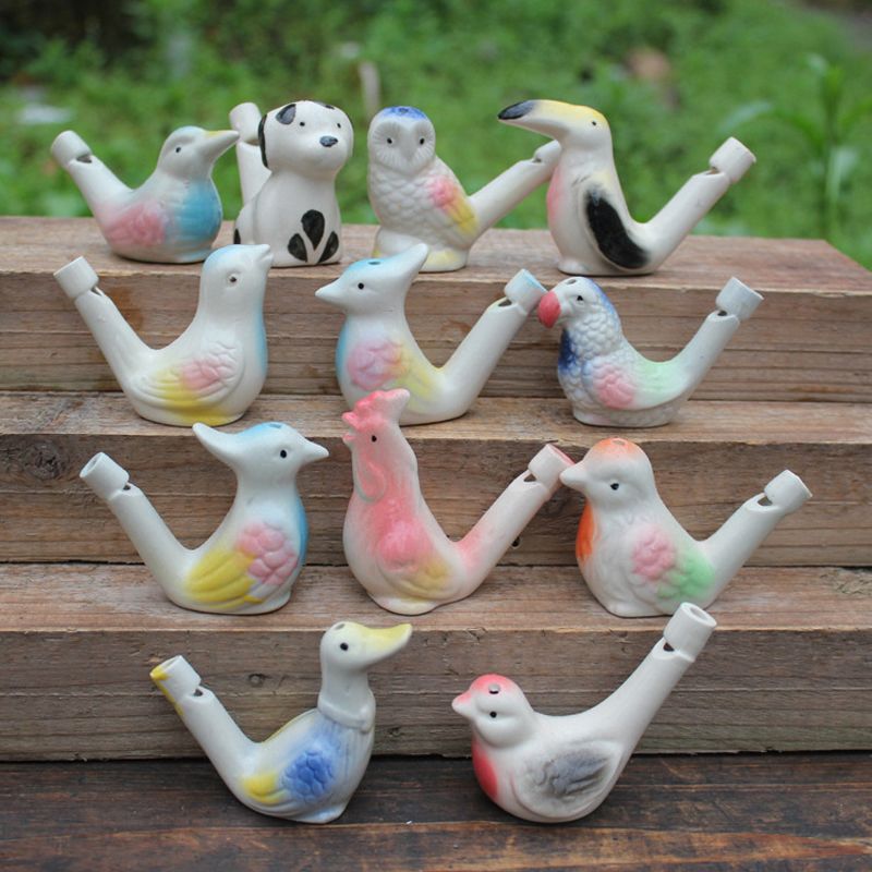 2021 Water Bird Whistle Clay Bird Crafts Ceramic Glazed Bird Whistle Peacock Birds Home