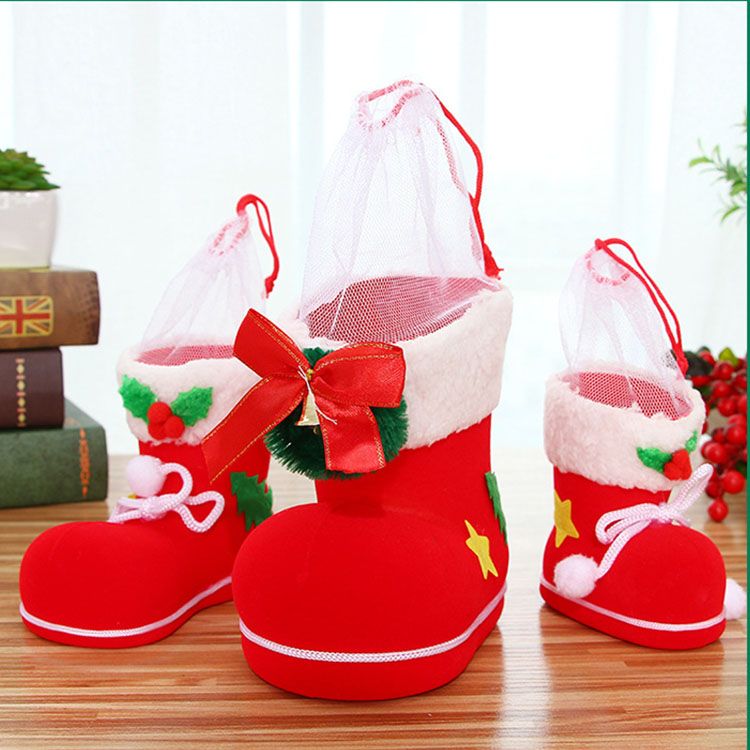 red three type christmas decorations shoes christmas stocking santa sacks christmas ornaments for children candy boots with flocking christmas items on sale - Shoe Christmas Ornaments red three type christmas decorations shoes christmas stocking santa sacks christmas ornaments for children candy boots with flocking christmas items on sale - Shoe Christmas Ornaments