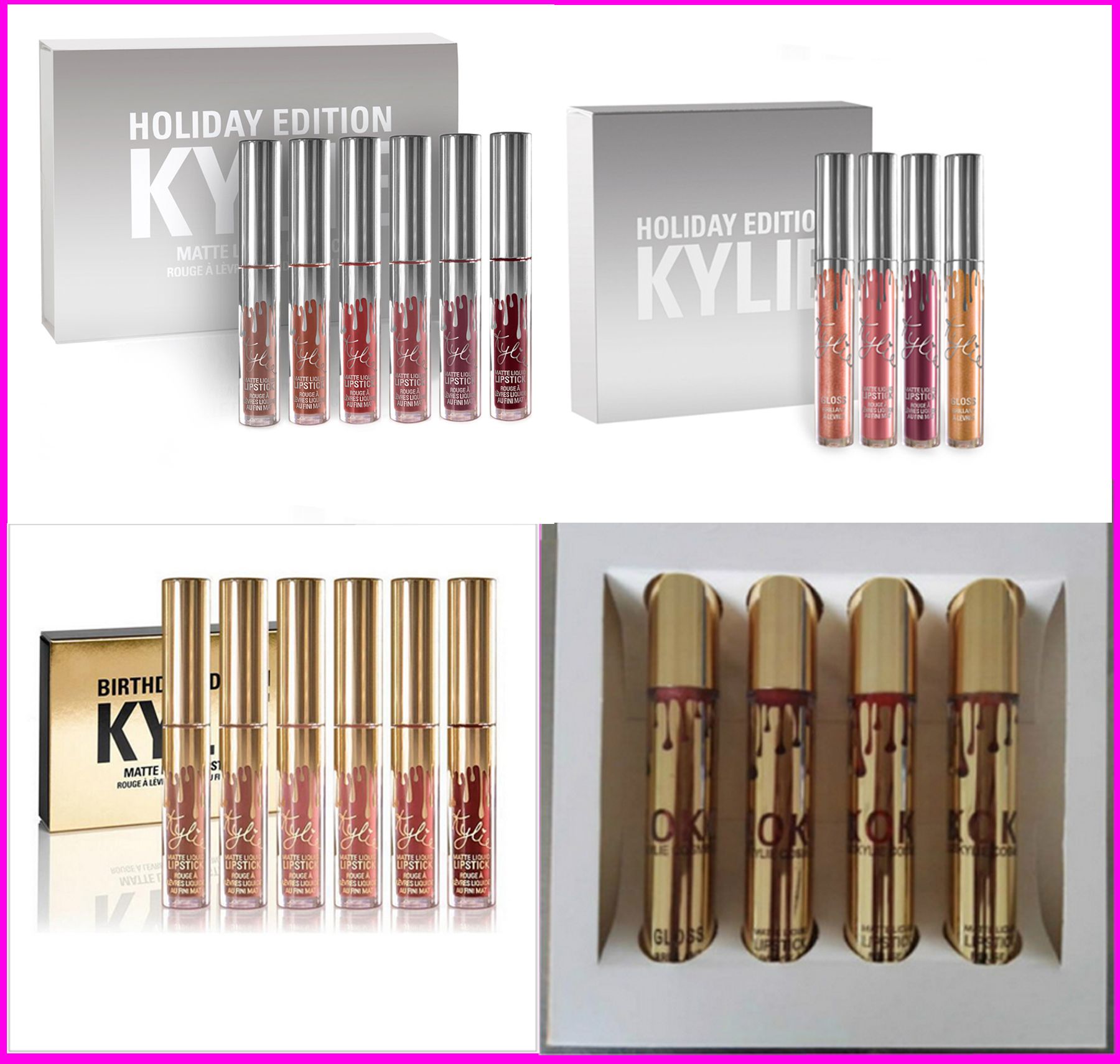 New Christmas Kylie Holiday Edition Mini Matte Liquid Lipstick Set Ltd ...