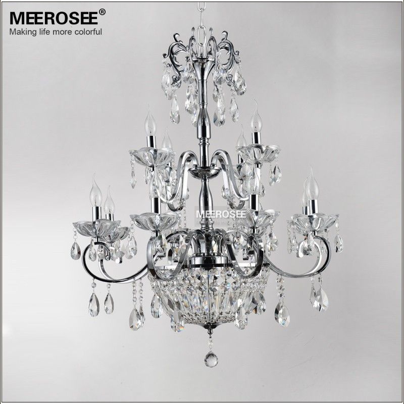 Wrought Iron Crystal Chandelier Light Fixture 2 Tiers 12 E14 Or E12 Wrought Iron Crystal Chandelier Light Fixture 2 Tiers 12 E14 Or E12 Lights Re Lamp Lighting