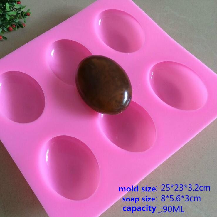 Cake Soap Mold 6 Oval Flexible Silicone Mould For Candy Chocolate Cake Soap Mold 6 Oval Flexible Silicone Mould For Candy Chocolate Craft Reinforced Decorating Molds Diy Handmade