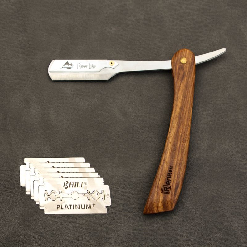 2019 Steel Straight Razor Men Shaving Titan Razors Wood Handle Steel Straight Razor Men Shaving Titan Razors Wood Handle Barber Copper Manual Shaver Classic Ser