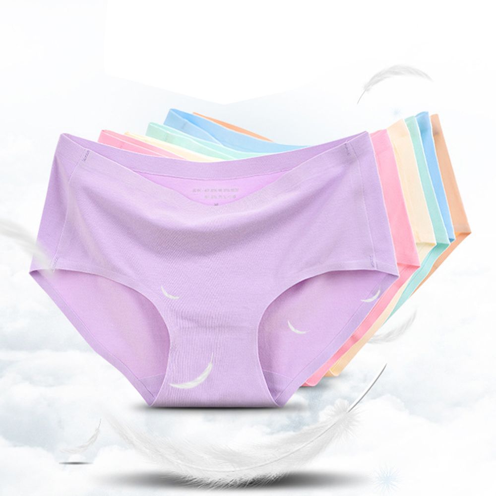 2019 Ladies Medium Waist Seamless Briefs Panties Cotton Polyester