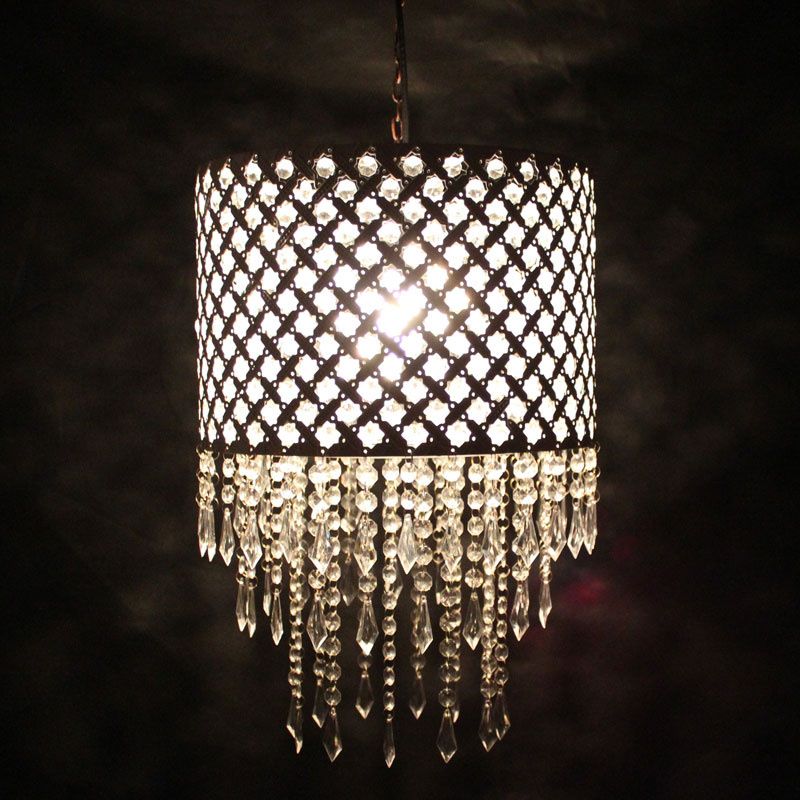 European Modern White Acryl Beads Hang Lamp Creative Fashion Living European Modern White Acryl Beads Hang Lamp Creative Fashion Living Room Bedroom Restaurant Garden Iron Chandelier Blown Glass Pendant Light Clear