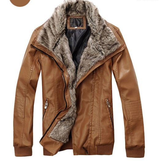 Winter Leather Jacket Coat Fashion Men Thicken Leather Jacket Men's New