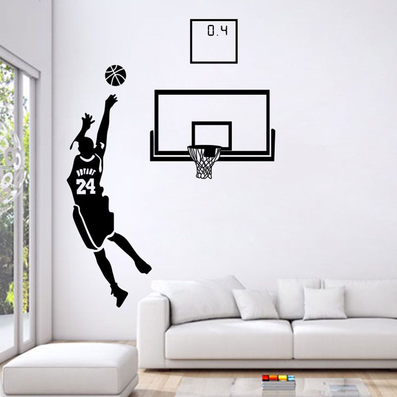 Basketball Men  Boys Wall  Stickers Sports Wallpaper Wall  