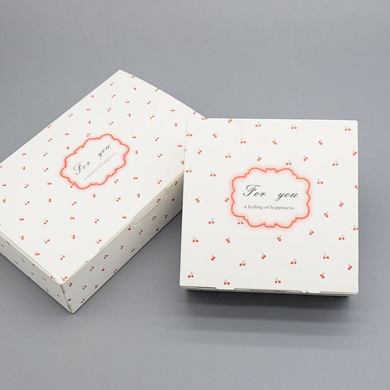 white cherry design mousse packaging box of cookies baking pound