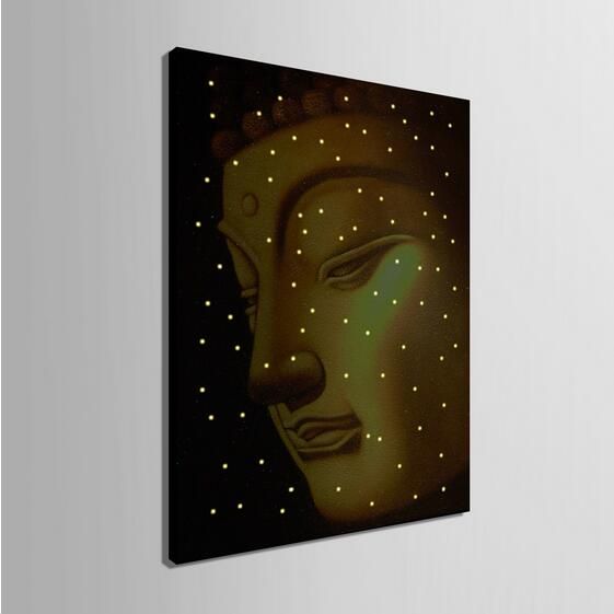 2020 Led Lights Wall Art Canvas Paintings Light Up Stretched And Framed Artwork Canvas Printing Buddha Home Decor From Metalpaintingart 60 31 Dhgate Com