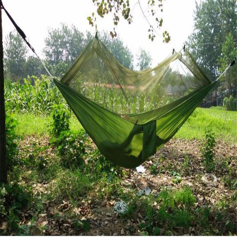 Portable Double Hammock With Mosquito Net For Outdoor Camping Traveling