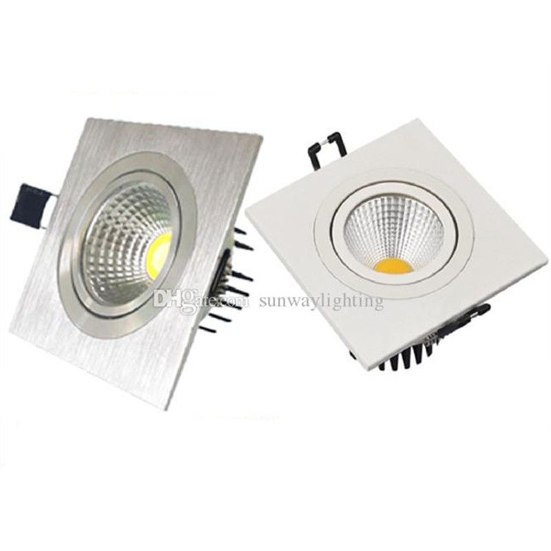 Square Cob Led Recessed Ceiling Down Lights Silver White 3w 5w 7w 9w Square Cob Led Recessed Ceiling Down Lights Silver White 3w 5w 7w 9w 12w Single Head Spotlights Downlight Lighting Saa Ul Cree Pull