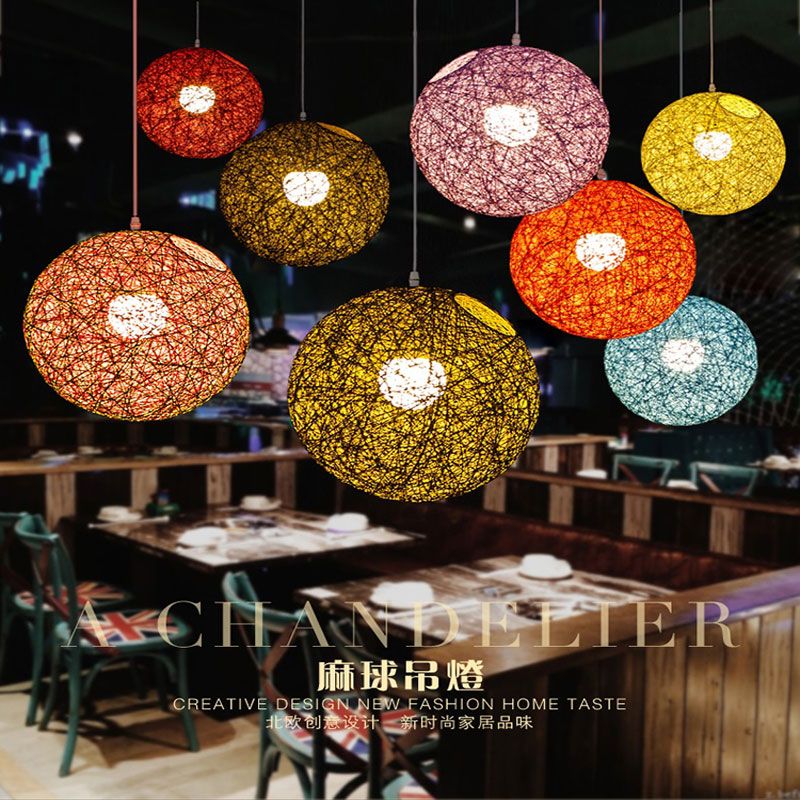 Flax Ball Chandelier Rattan Artistic Sphere Creative Retro Living Flax Ball Chandelier Rattan Artistic Sphere Creative Retro Living Room Balcony Restaurant Ma Lamp Personal Bedroom Bird S Nest La Pendant