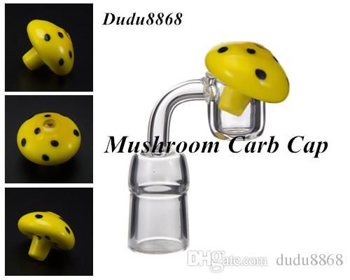 Best Mushroom Carb Cap Colored Glass Dabber Oil Rigs 4mm Thermal P