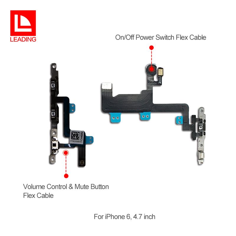 On Off Power Switch + Volume Control Mute Button Flex Cable For IPhone