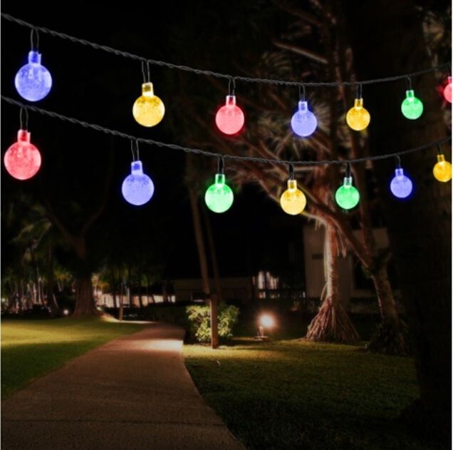 7m 50led 2 4cm Bubble Ball Led Solar String Light Exterior 7m 50led 2 4cm Bubble Ball Led Solar String Light Exterior Lighting Strings Round Decorative Lights For Pool Yard Garden House Large Bulb