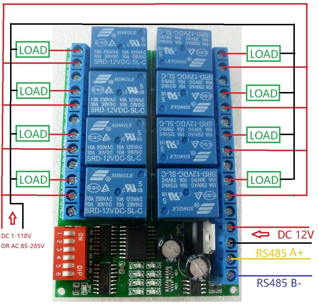 8 Channel DC 12V RS485 Relay Module Modbus RTU 485 Remote Control Switch for PLC PTZ Camera Security Monitoring 8 Channel RS485 Security Monitoring Online ...