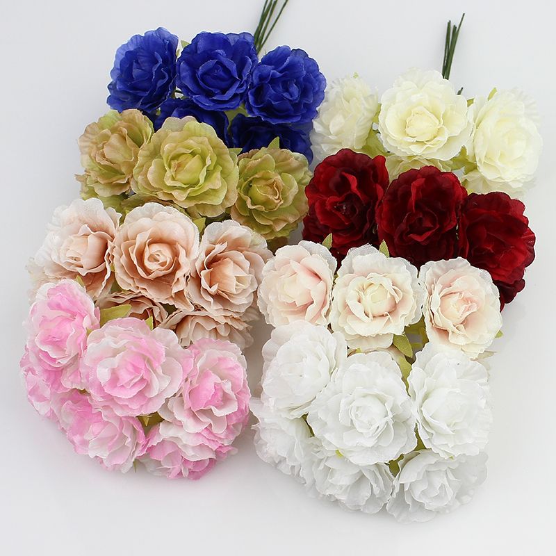Wholesale3cm Silk Flower Artificial Rose Flowers for Wedding Decoration DIY Wreath Gift