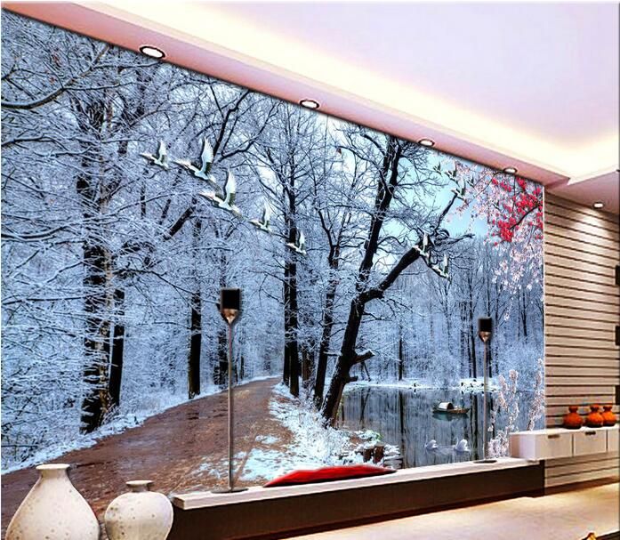 Acheter 3d Chambre Papier Peint Personnalisé Photo Murale Forêt Neige  Paysages Photo Décoration Peinture 3d Peintures Murales Papier Peint Pour  Les Murs 3 D De 10,85 € Du Shu120806 | DHgate.Com