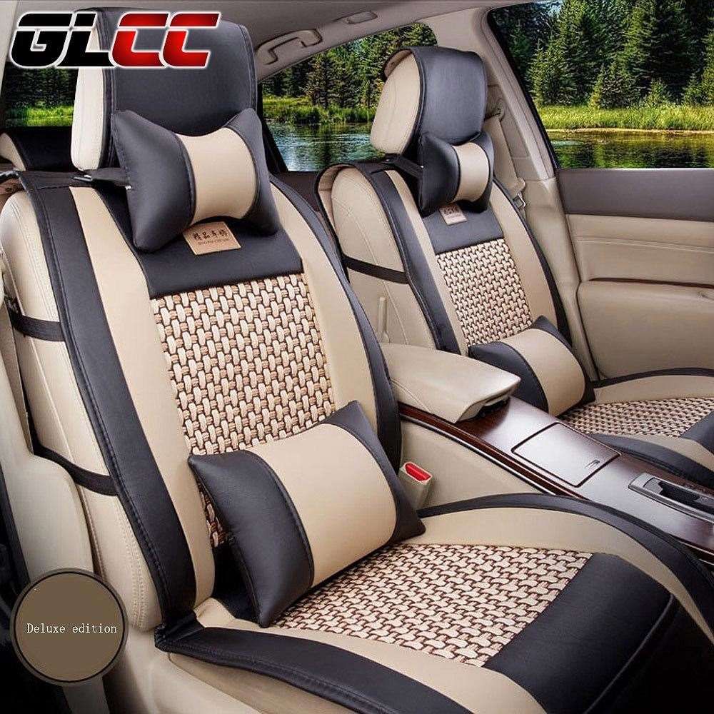 Brand New Styling Car Seat Cover Luxury Leather Covers Front Rear Complete Set Universal Auto Interior Accessories 3 Colors
