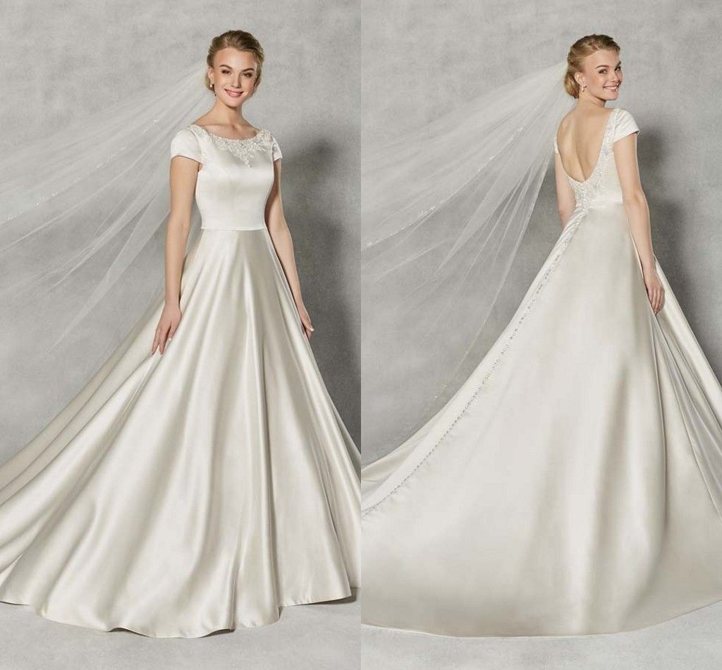 Image of simple classic wedding dress designs