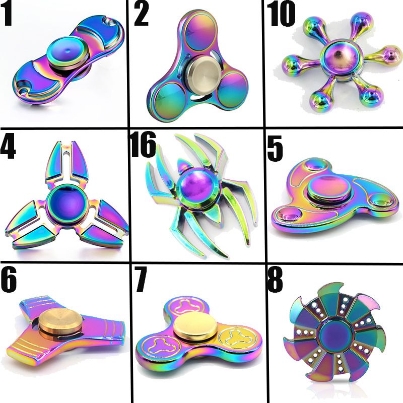 17 Designs Rainbow Metal Fid Spinner EDC New Rollover Gyro