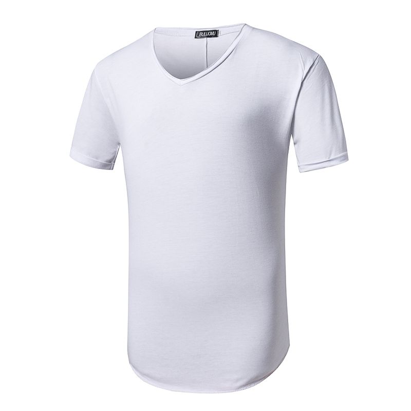 2017 New Fashion Plain T-shirt V Collar T Shirt New Design ...