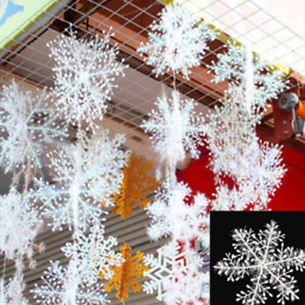 2017 Christmas White Snow Flake Snow String Christmas Decor Festival Party Ornaments Xmas Supplies Christmas Decorating Items Christmas Decorating Themes