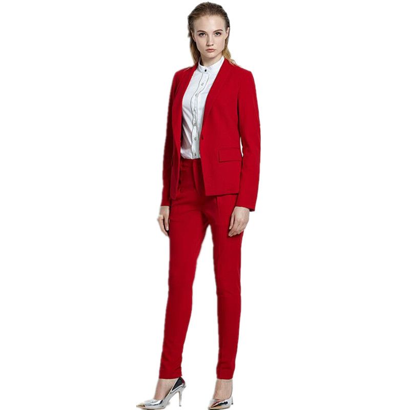 2019 Ladies Suit Red OL Suit Custom Western Style Business Suit High