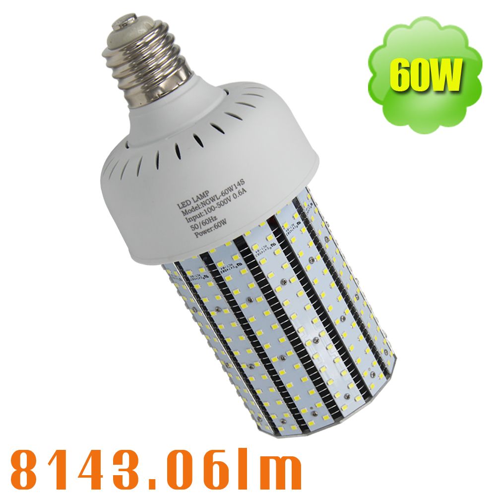 60W LED Corn light bulb street area shoebox parking lot light E39 mogul 8100Lm