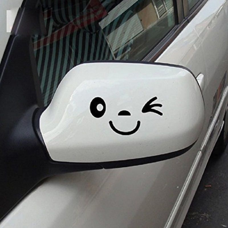 Smile Face 3D Decal Sticker for Auto Car Side Mirror L+ R Rearview