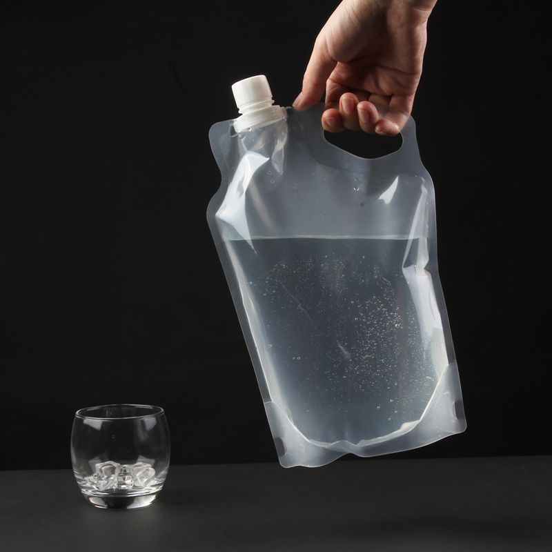 2L Foldable Liquid Bag BPA Free Camping Storage Water Bags / Clear