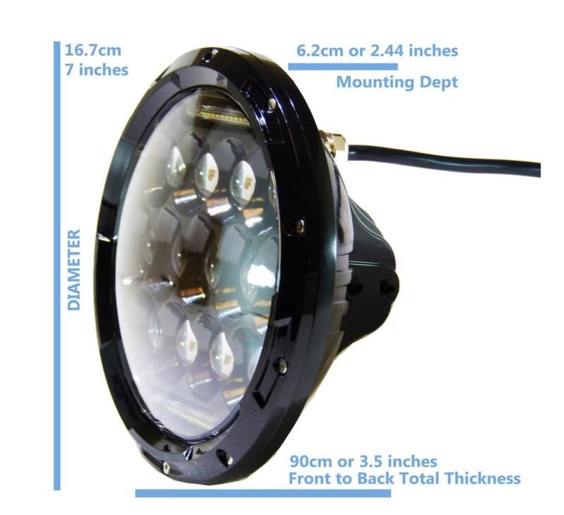 2018 7inch Round LED Headlight 75W Multi Beam Low/High W
