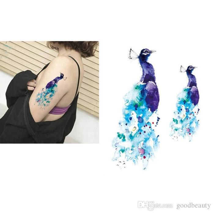 peacock temporary tattoos