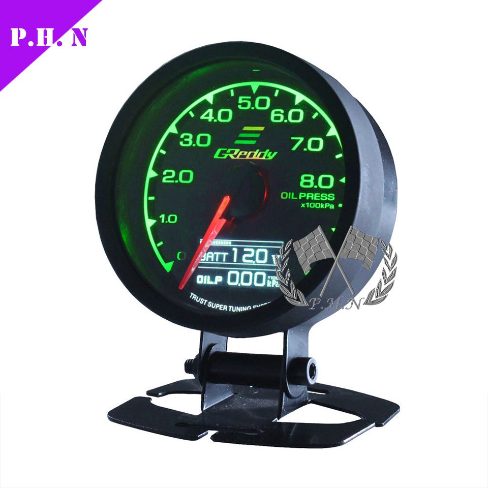Best Greddy Gauge 7 Light Colors Lcd Display 62mm \Boost/Oil Pressure