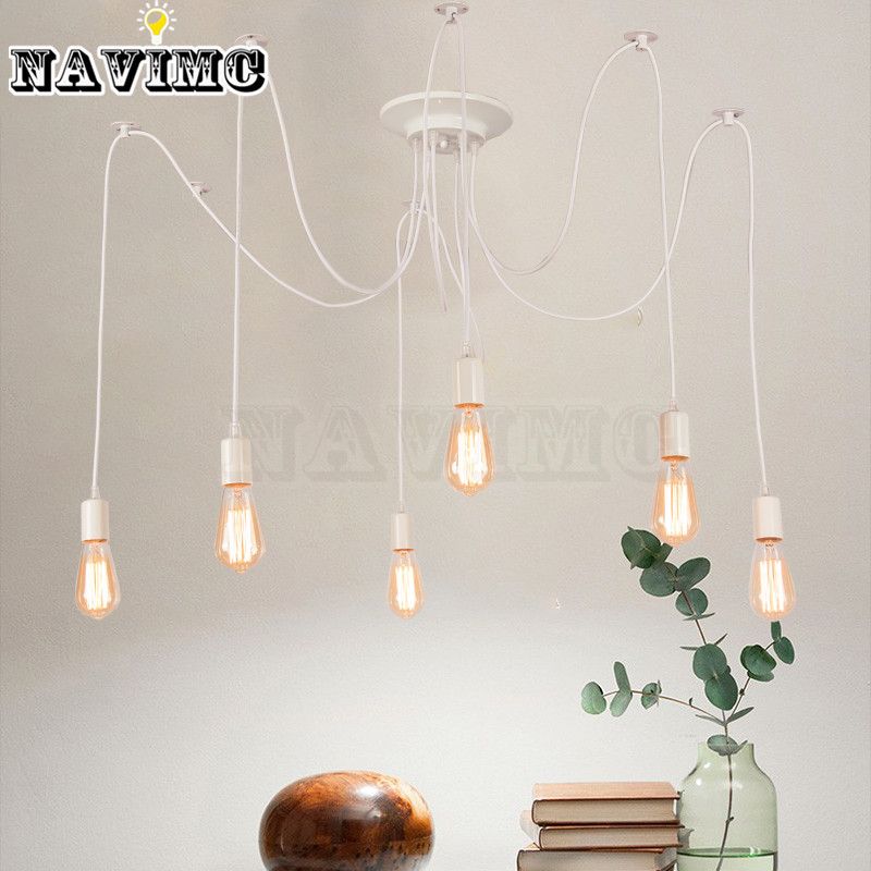 Modern Nordic Retro Edison Bulb Light Chandelier Vintage Loft Modern Nordic Retro Edison Bulb Light Chandelier Vintage Loft Antique Adjule Diy E27 Art Spider Pendant Lamp Home Lighting Ceiling Pendants