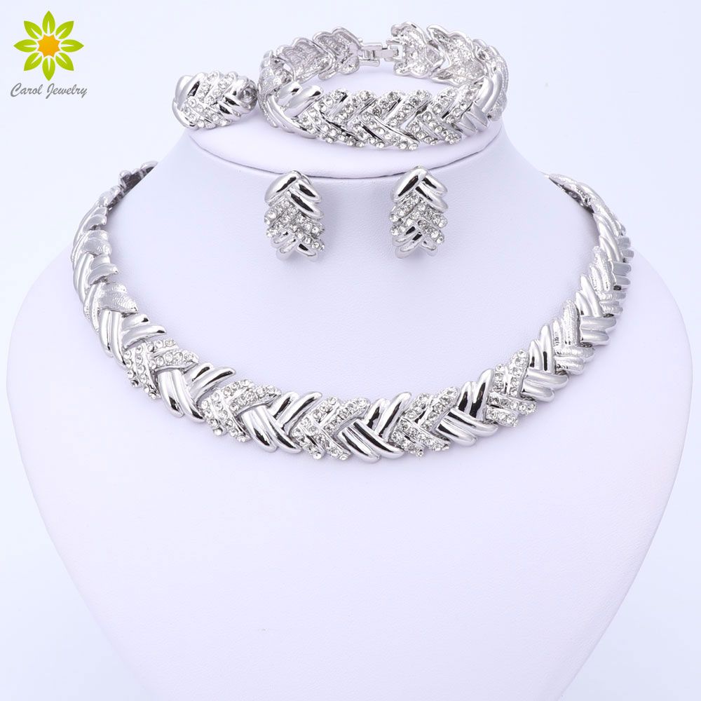 Perle argent plaqué collier boucles d/'oreilles bracelet bijoux de mariage