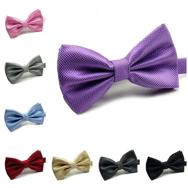 Bowtie For Women Men Wedding Party Purple Gold Bow Tie Solid Bow