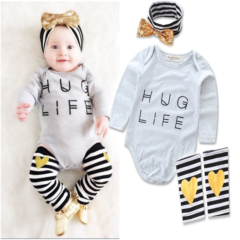 Baby Boutique Clothing Set Infant Girls Letter Loving Heart Print